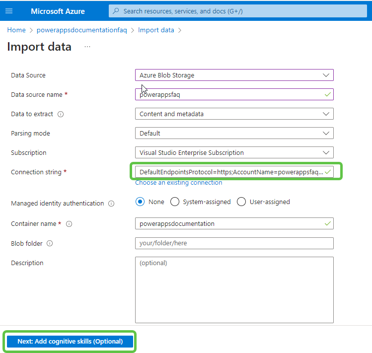 Connection String Added